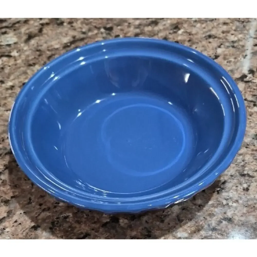 Longaberger Small Blue Ceramic Pie Plate 7 1/4